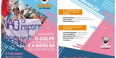 imagem - Inscrições abertas para o Seminário ‘O golpe na Previdência e a batalha da comunicação’