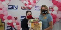 Sindicato começa distribuição de cestas básicas aos associados participantes da campanha “Sangue Comerciário”