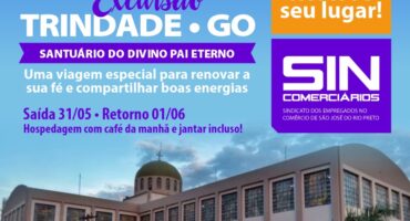 Sincomerciários abre vendas para excursão a Trindade-GO