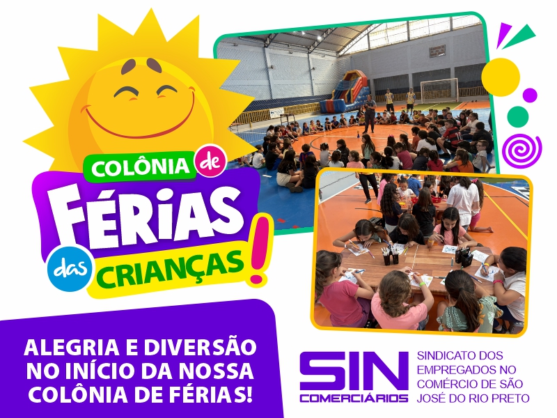 Colônia de Férias de Julho já começa com muita animação da criançada