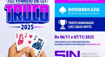 SINCOMERCIÁRIOS PROMOVE TORNEIO DE TRUCO 2025 COM TROFÉU HOMENAGEM LUIZ CARLOS MOTTA